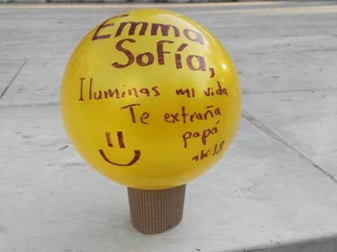 Pelota dedicada a Emma Sofía en la marcha de 1000Pelotasparati